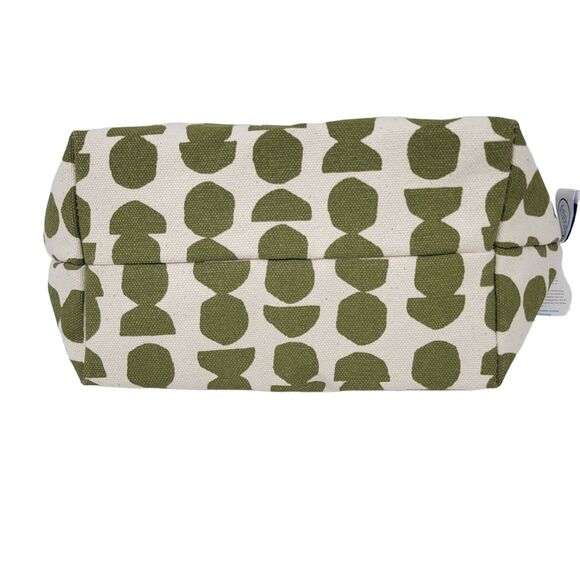 Dance Happy Geometric Print Canvas Zip Pouch Bag Army Green NEW MSRP $48 - Picture 4 of 10